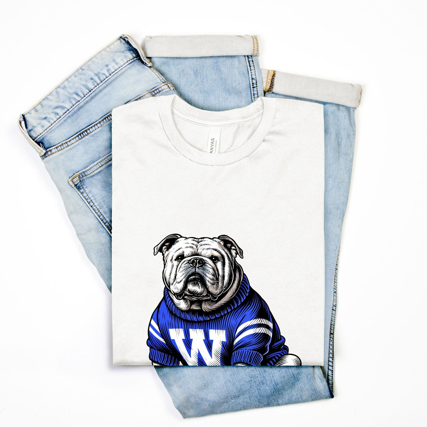 WHITE TSHIRT BULLDOG