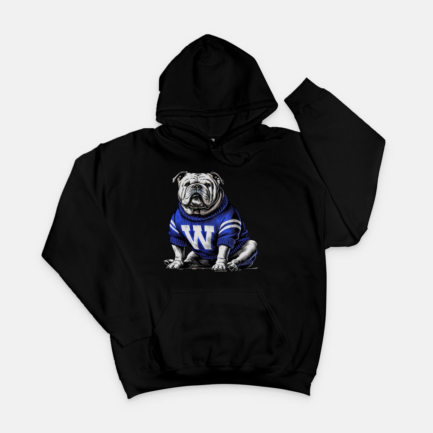 BLACK HOODIE BULLDOG